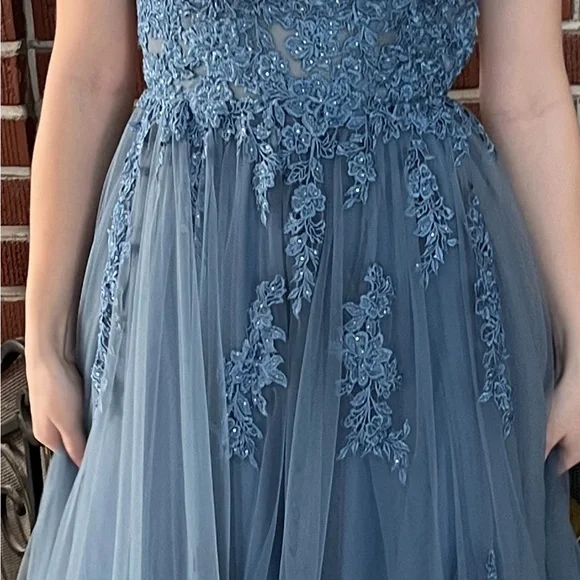 Beautiful Blue Prom Dress by Bliss Gowns - Picture 13 of 15